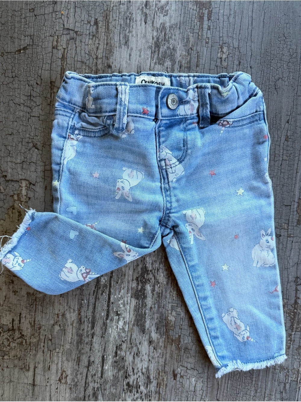 OshKosh B'gosh Light Blue Denim Jeans with Bunny print